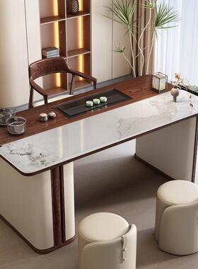 中式阳台茶桌椅合实木板小茶台KUF家用现代岩简约新小组户型泡茶