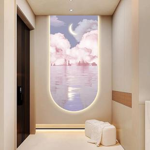 道走奶廊过挂画户客厅日出海景 饰画2025新款 油WD 24.9.风玄入关装