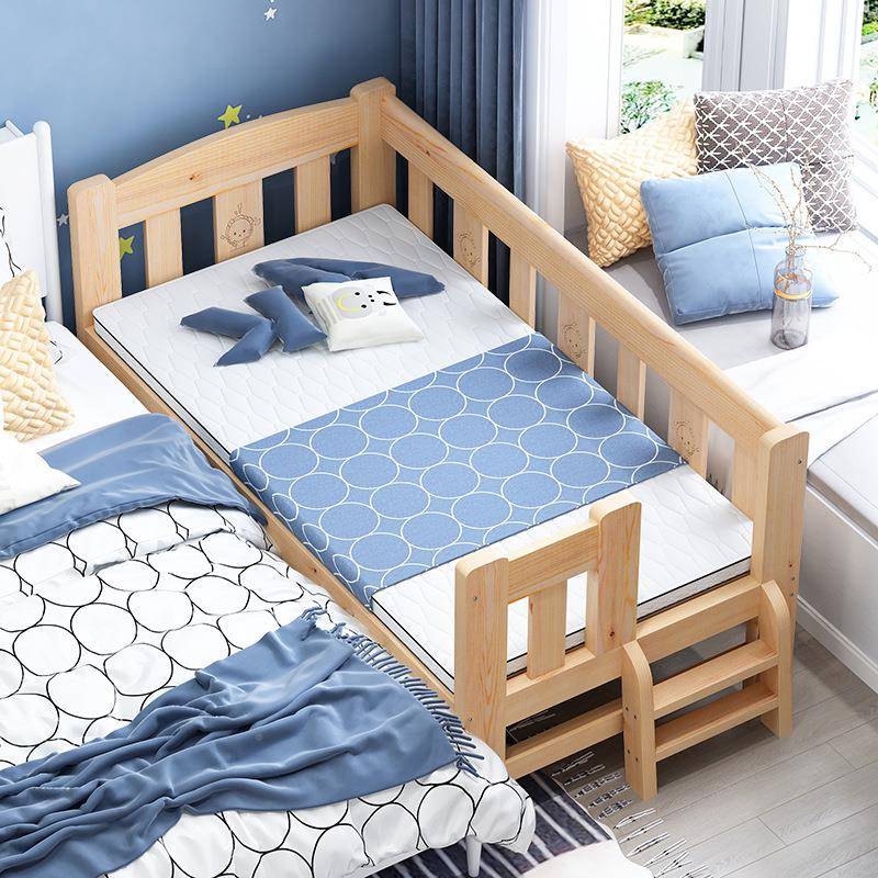 实木童床宝带护栏单人床孩男孩女婴儿宝加宽拼儿接床ETC-A幼儿园