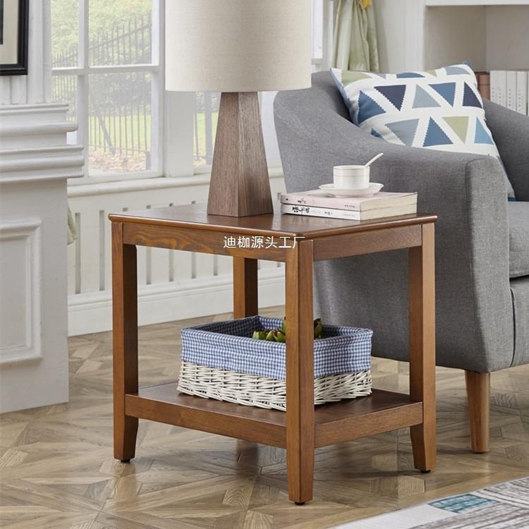 沙发边几茶几客厅边K-100角简约小长桌子实收木家用方几柜式纳小