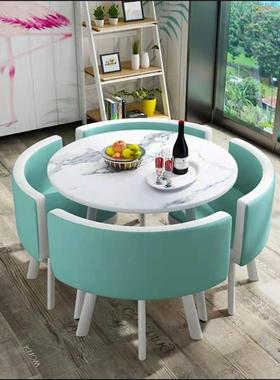 W6代简约谈现判小圆桌时尚会接待休FRR闲桌办室茶水间客洽公谈桌