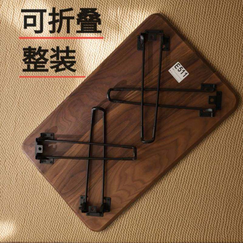 全木美黑胡桃折叠飘窗飘窗桌子轻奢榻.几榻米矮桌日式实小茶北实