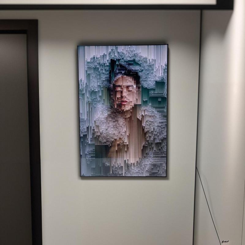 创意个性圆形人物壁挂壁饰现在装饰画壁画挂画直播间客厅玄关墙挂图片