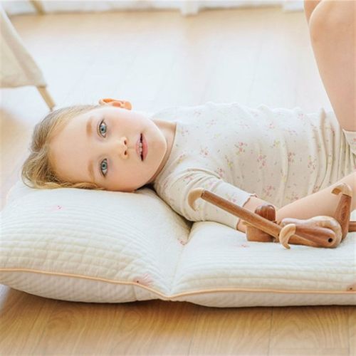 宝宝幼儿园棉感+冷r感冰丝 四季午睡床垫垫子加枕头套装