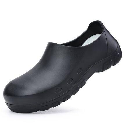 一脚蹬SRC防滑鞋男仅防砸防水防油E轻便安全厨房厨师鞋易穿脱