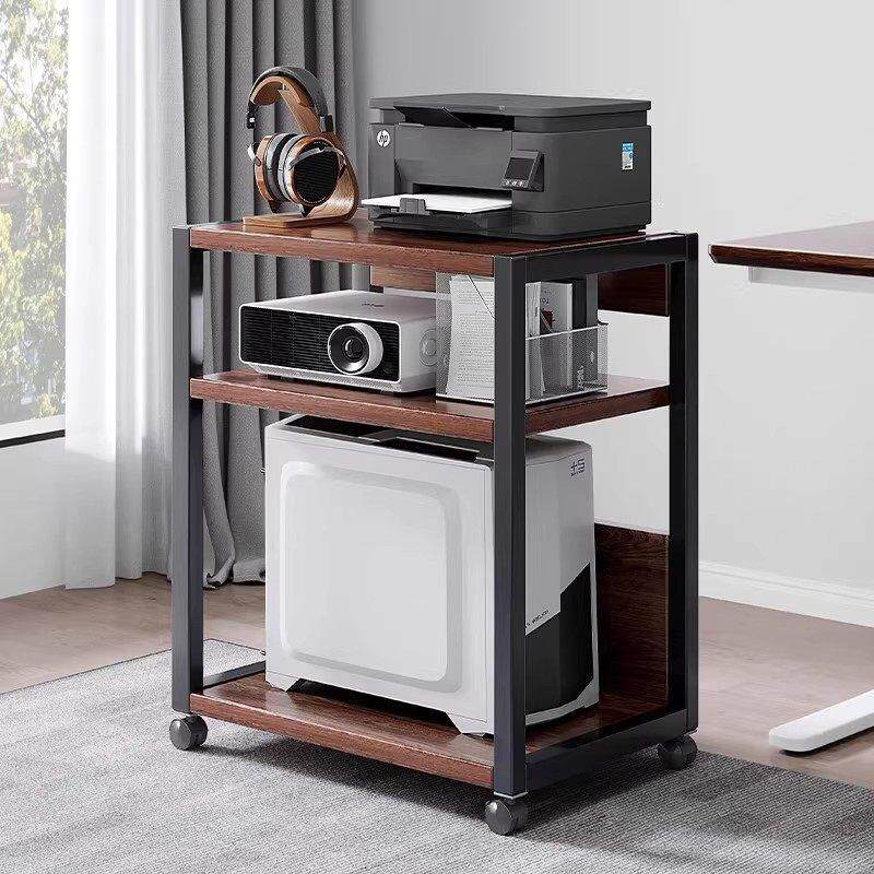 办公室打印机置物架落地放置柜多层收纳架子可移动电脑主机托架
