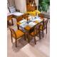 全实木餐桌椅组合现代中式 餐台长方形1.38饭桌小户型胡桃木餐桌