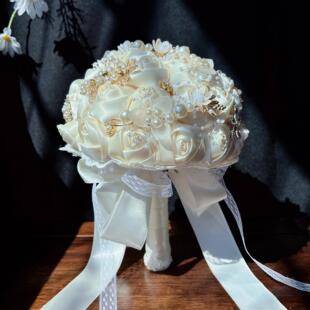 婚礼新娘结婚diy材料包婚纱摄影玫瑰领证送闺蜜礼物成品手捧花球