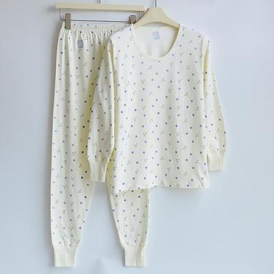 纯棉秋衣秋裤女低领中老年人全棉棉毛衫妈妈圆领宽松保暖内衣套装