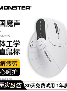 魔声垂直滑鼠M2pro双模人体工学充电无线 线蓝牙笔电游戏轻音