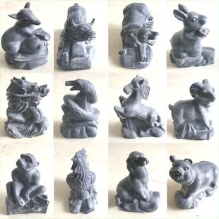 石雕十二生肖摆件石嘉祥青石鼠水牛虎兔龙蛇马羊猴鸡狗猪十二出生