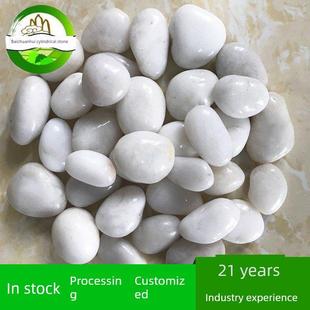 精品白色雨花石 鹅卵石 园林路面石 按摩白色卵石鱼池园林装饰石