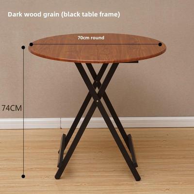 家用简易折叠桌户外餐桌摆摊桌小户型吃饭茶几两用便携实木圆桌