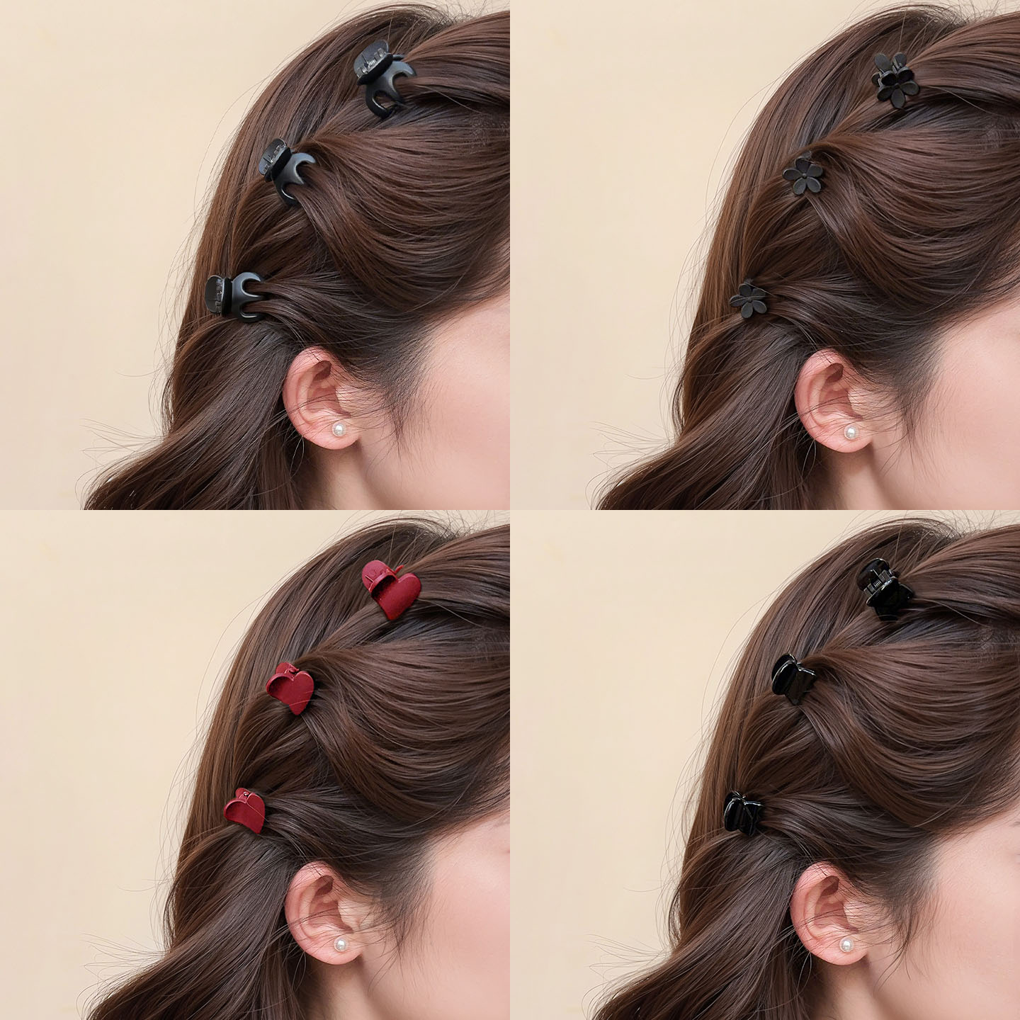 碎发侧边刘海夹发卡迷你公主头