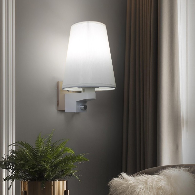 卧室客厅免安装插座式免布线免接线三色可控硅旋扭无极调光壁灯