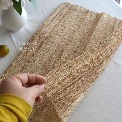 复古自然乡村中式禅意文艺亚麻苎麻手编织麻席茶席桌旗布艺术茶垫