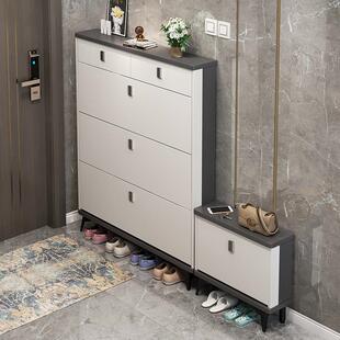 意式超薄翻斗鞋柜家用门口外楼道坐凳玄关柜一体室内入户简易鞋架