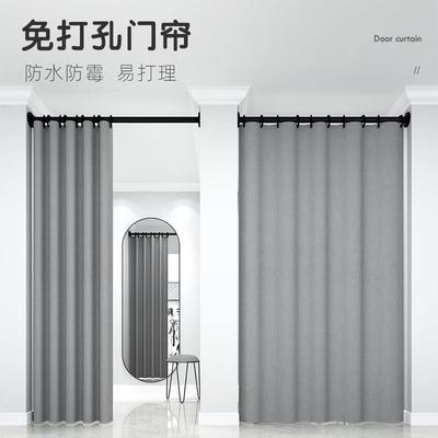 服装店试衣间门帘无门衣柜挂帘遮挡帘免打孔更衣室隔断帘隐私加厚