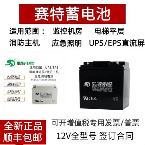赛特BT-12M24AT蓄电池12V17/24/38AH消防主机北大青鸟海湾泰和安
