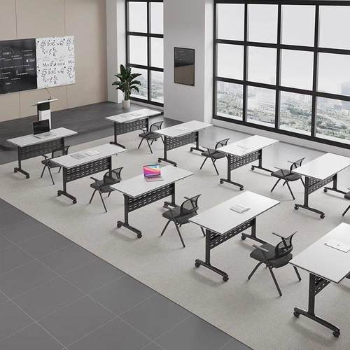 会议桌活动折叠带轮拼接简易工作会议室会议桌培训桌办公桌组合