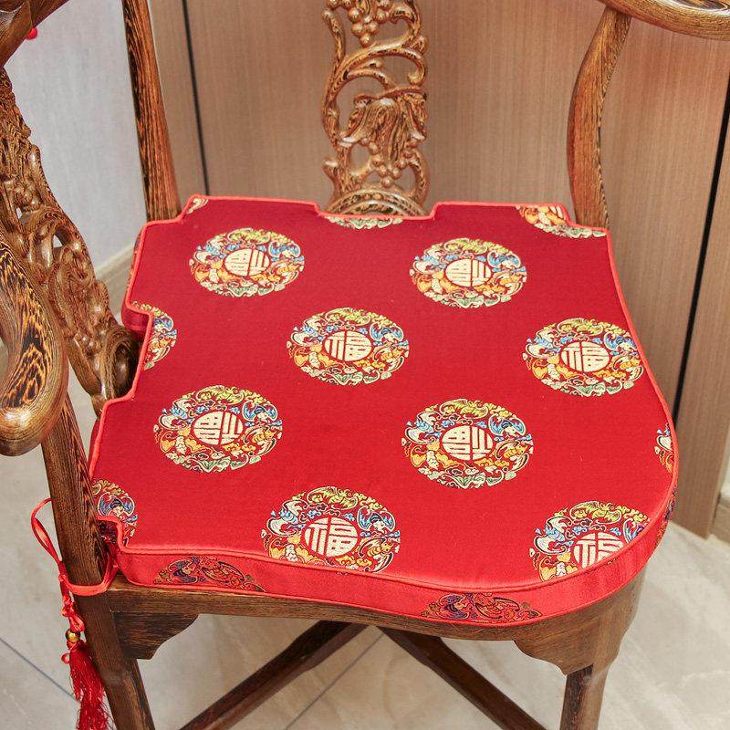 中式红木椅子坐垫三角椅太师情人椅垫实木家具圈椅官帽椅座垫定制