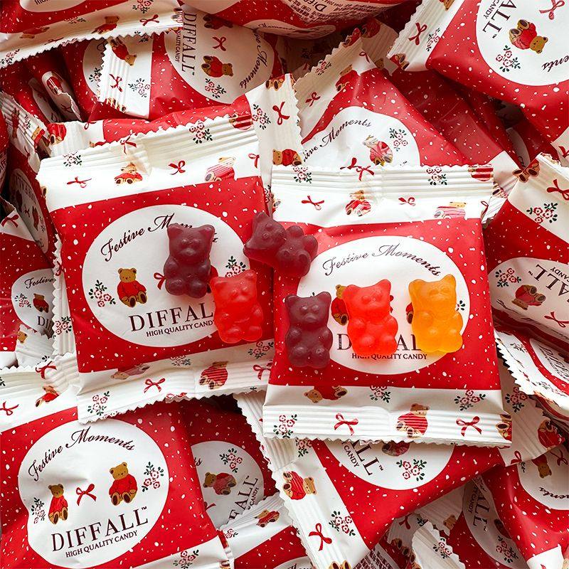 DIFFALL小熊软糖果汁橡皮糖水果味qq糖高颜值喜糖可爱糖果送人