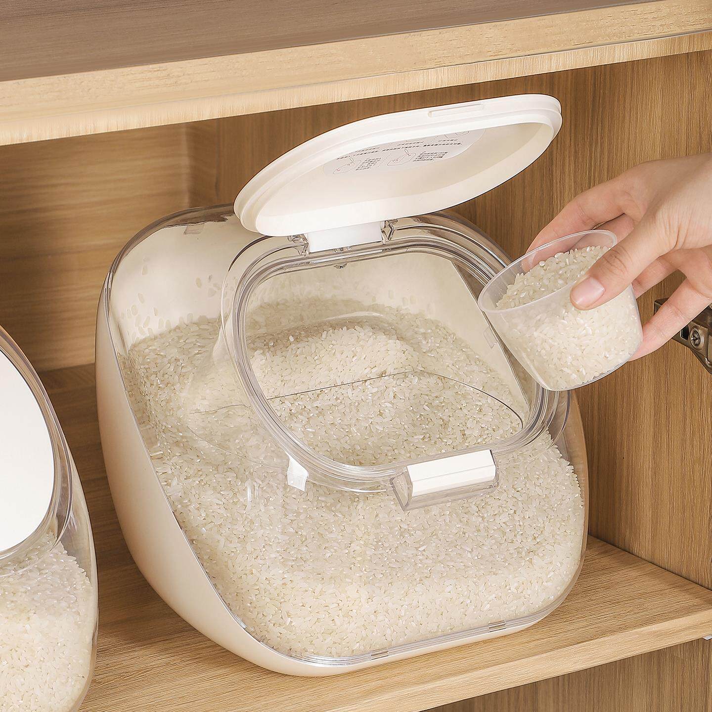 米桶家用新款食品级大米缸面粉储存罐密封储粮装米箱防虫防潮橱柜