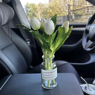 花无缺 高档彷真花手感郁金香假花插花摆设客厅桌面装饰拍照花束