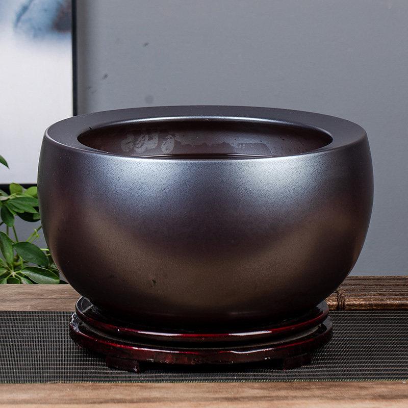 景德镇陶瓷聚宝盆鱼缸金鱼乌龟缸养鱼盆家用客厅特大号荷花睡莲缸