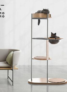 极简猫爬架设计感limolimo太空舱猫实木网红猫爬架猫窝一体剑麻