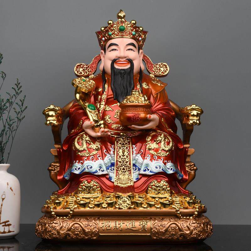 财神爷神像家用供奉客厅办公室店铺开业树脂炫彩文财神像佛像摆件
