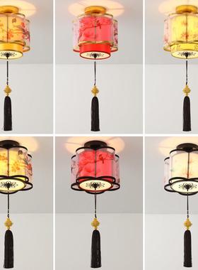 新中式过道灯走廊灯入户门灯玄关灯阳台灯红色灯笼顶灯网红家用