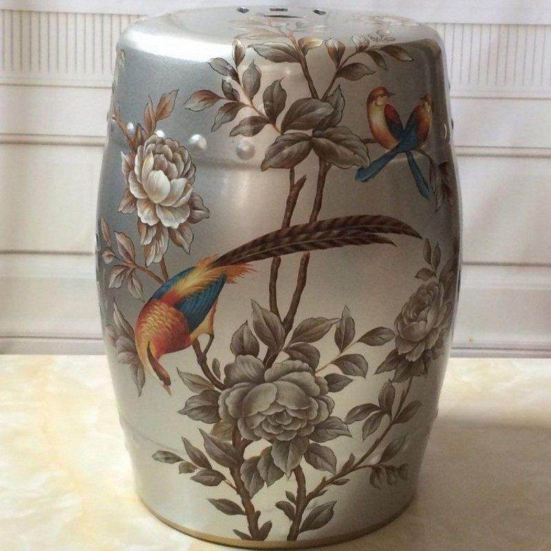 轻奢中式陶瓷鼓凳墩子瓷凳圆凳凳子陶瓷凳梳妆凳凉墩换鞋凳绣墩