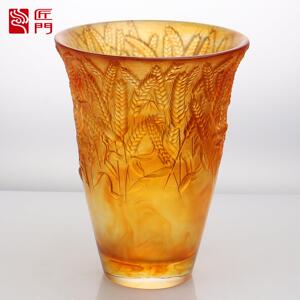 非遗水晶琉璃丰收麦穗花瓶摆件客厅装饰工艺礼品摆饰高档搬新家乔
