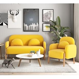 北欧风ins布艺沙发小户型客厅免洗科技布沙发卧室可爱服装店沙发