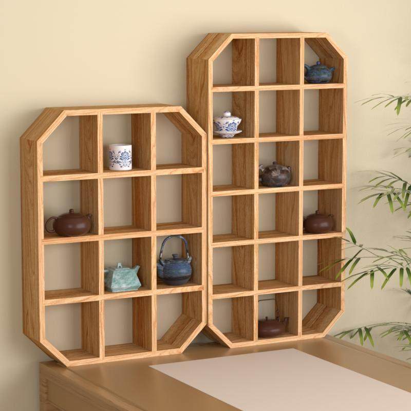 新中式实木博古架收纳茶壶茶柜展示柜茶具摆放架壁挂式多宝阁挂墙,住宅家具,多宝格/博古架,淘宝优惠券,粉丝福利购,淘宝优惠卷