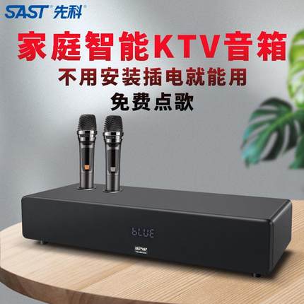 先科V1家庭ktv音响套装家用卡拉ok电视k歌无线话筒唱歌点歌一体机