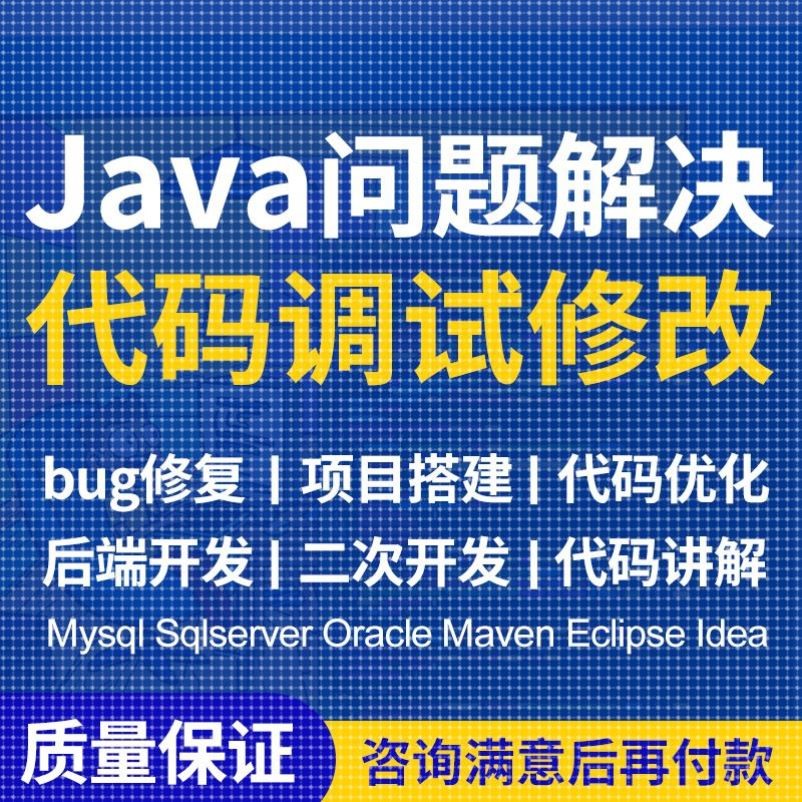 java代码问题解决bug调试修改程序讲解项目运行指导软件后端开发