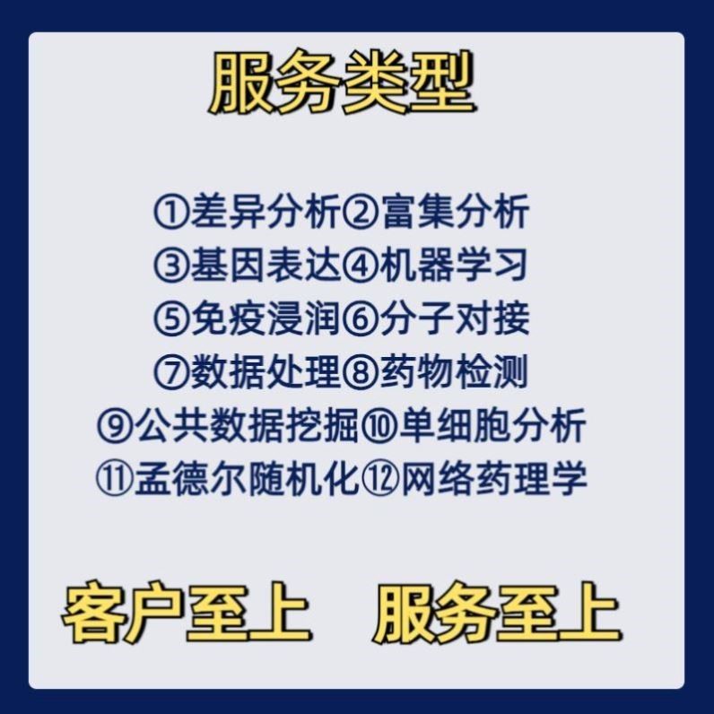 生信分析服务2/5分生物信息学TCGA/GEO数据挖掘中药复方网络药理