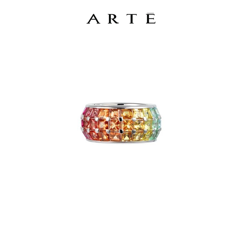 ARTE/艾尔蒂SunDaze彩虹系列多巴胺镶嵌锆石彩宝戒指女生日礼物