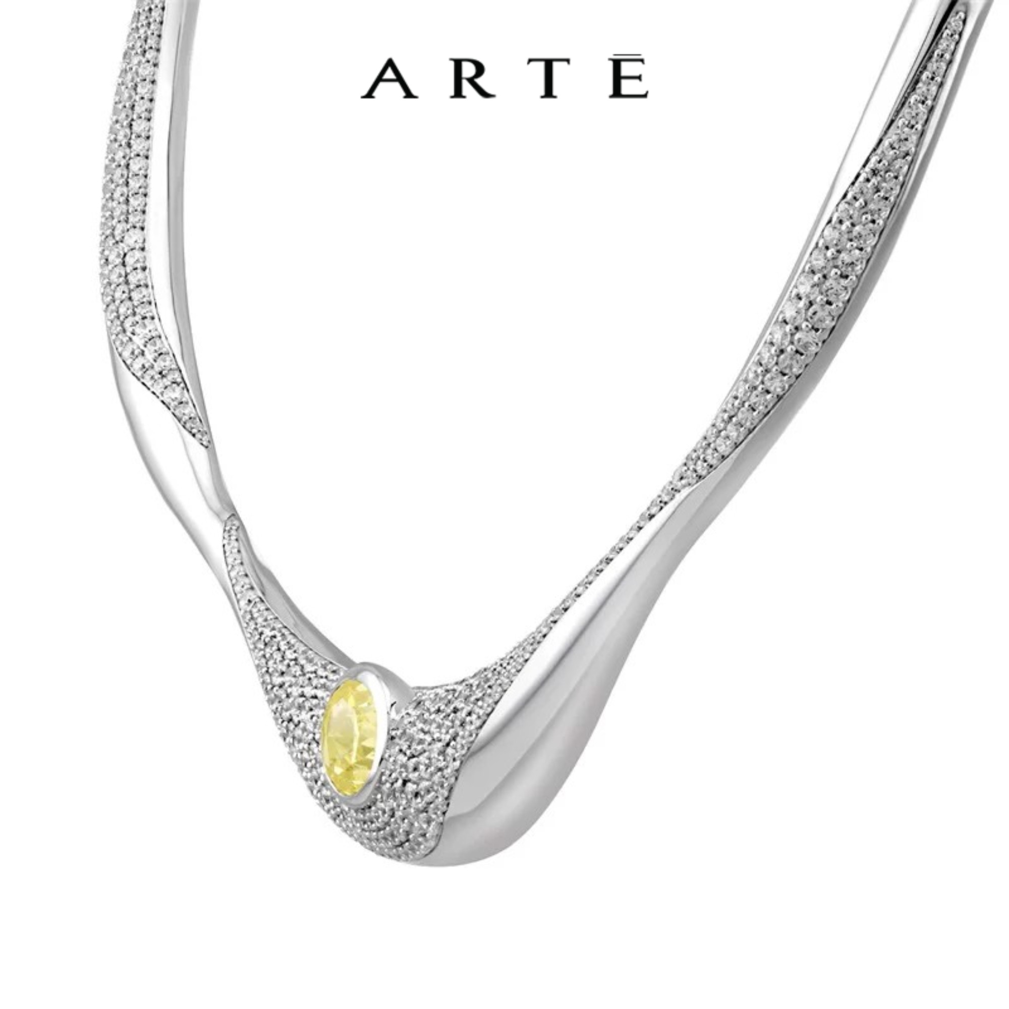 ARTE/艾尔蒂sierra欧美古典设计镶嵌锆石黄水晶项链女闺蜜礼物