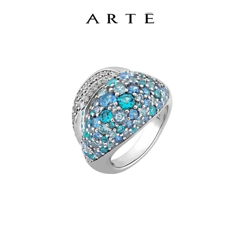 ARTE/艾尔蒂Sierra系列轻奢高级感镂空设计伦敦蓝宝石戒指女礼物