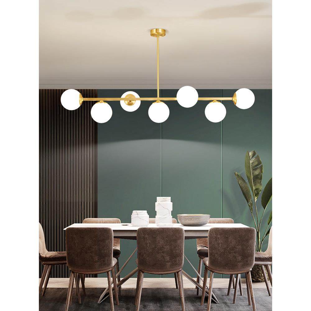 全铜餐厅吊灯2024流行家庭北欧轻奢长条形简约现代吧台饭厅餐桌灯,家装灯饰光源,餐厅吊灯,淘宝优惠券,粉丝福利购,淘宝优惠卷