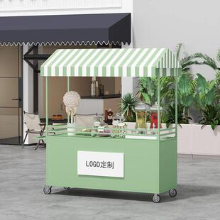 小吃铁艺摆摊花车夜市户外集市地摊流动手推车移动摊位小推车网红