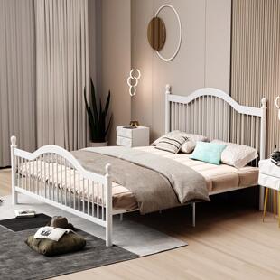 2025新款铁艺床1.5米铁架床法式覆古现代简约一米八铁床架双人床