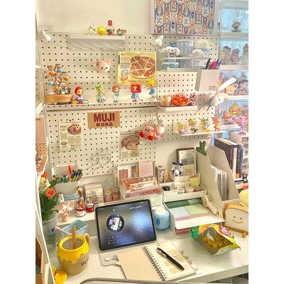 五金少女金属洞洞板圆孔墙上桌面免打孔收纳墙挂钩配件收纳置物架