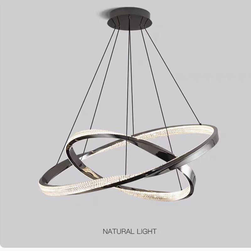 意式极简轻奢高级感圆环形客厅吊灯简约现代大气别墅卧室饭厅主灯