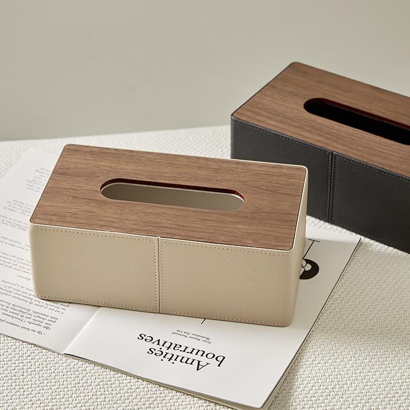 胡桃木轻奢纸巾盒客厅高档收纳纸盒家用卫生间创意抽纸盒纸抽盒