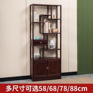 新中式实木小博古架现代简约置物架茶室收纳展示柜客厅隔间多宝阁