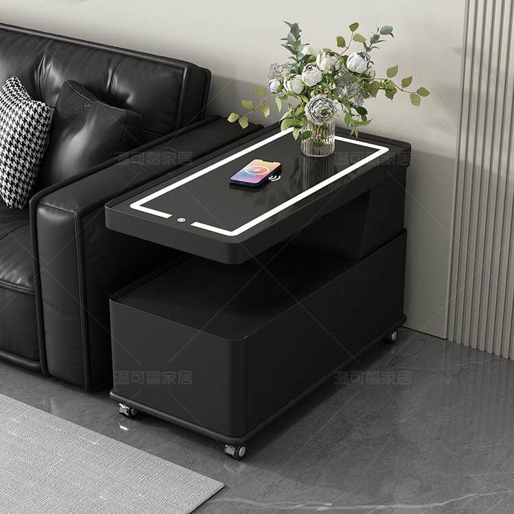 可移动茶几小户型现代简约边柜轻奢客厅意式极简新款沙发边几推车